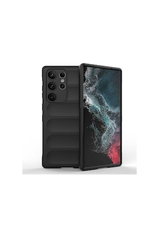Thegencoo Samsung Uyumlu Galaxy S23 Ultra Kılıf Esnek Tpu Oyuklu Arka Yüzey Tasarımlı Tgco Etnik Silikon Kapak - Siyah