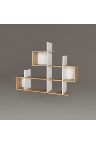 Lagomood Enky Duvar Raf Beyaz & Meşe