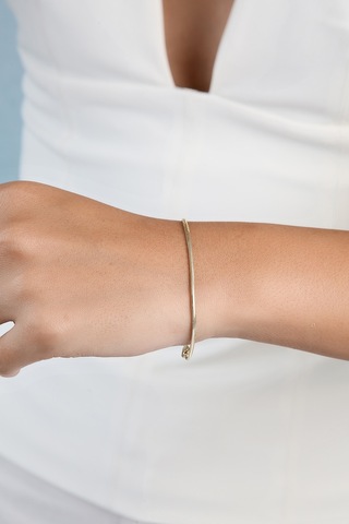 Altınkesesi Kadın Altın Balıksırtı Parlak Bileklik - Sarı Altın