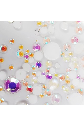 Hacimsel Neon Kristal Taş Beyaz - 3d Parlak Nail Art Tırnak Süsü
