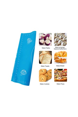 Fosenze Büyük Boy 65x45cm Silikon Hamur Tahtası, Kalın, Ölçü Çizgili, Kaymazsız, Ev Fırıncıları İçin Pratik Hamur Hazırlama Aleti