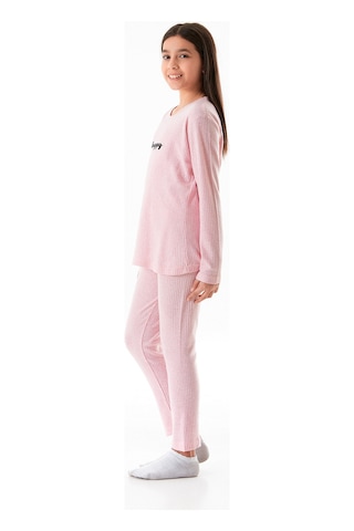 Be Happy Baskılı Kız Çocuk Pijama Takımı 25kcck726126245-pembe Pembe