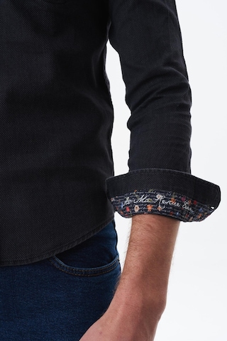 Arma Erkek Denim Jean Slim Fit / Dar Kesim Kot Dokuma Gömlek K9gkd1070 Siyah