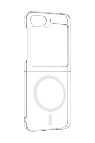 Samsung Uyumlu Galaxy Z Flip 6 Kamera Korumalı M-safe Şarj Özellikli Şeffaf Zore London Sert Pc Kapak - Şeffaf Şeffaf