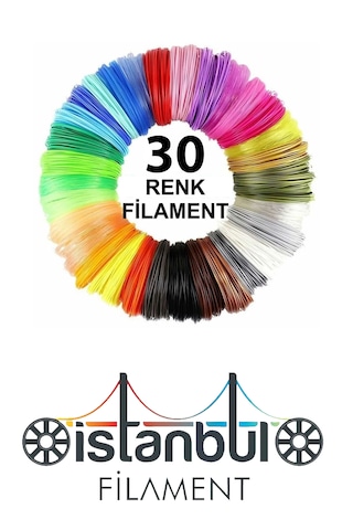 İstanbul Filament Pla 3d Kalem Yazıcı İçin 30 Renk 30x5 Metre 150 Metre Pla Filament 1.75mm