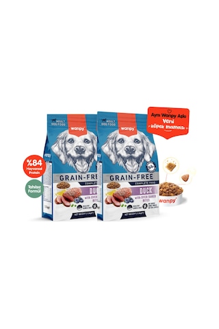 Wanpy Tahılsız Ördekli Yetişkin Köpek Maması 1,5kg X 2 Adet