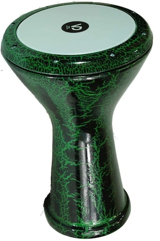 Vatan Darbuka 5 No Yeşil Çatlak Boyalı Profesyonel Mısır Darbuka Döküm Çömlek Doumbek