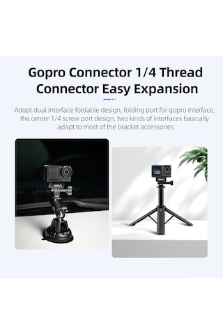 Monyee Djı Osmo Action 4/3 İçin Hızlı Kurulumlu Metal Manyetik Katlanır Tripod Adaptörü