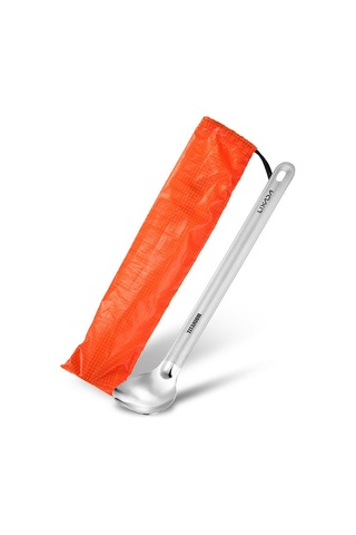 Lixada Titanyum Uzun Saplı Kaşık Cilalı Kase İle Açık Taşınabilir Yemek Kaşığı Çatal Bıçak Takımı Kamp B Çok Renkli