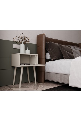 Melura Komodin %100 Mdf Lake Boyalı Ahşap Ayak Kumtaşı