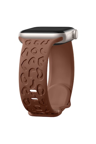 Apple Uyumlu Watch 38 40 41mm Leopar Desenli Yumuşak Silikon Kordon Seri 2 3 4 5 6 Se 7 8 9 10 42mm