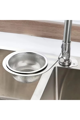 Paslanmaz Çelik Lavabo Süzgeci Musluk Süzgeci Metalik Gri