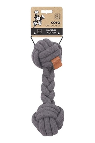 M-pets Coto Gri Duo Ball Örgü Köpek Oyuncağı 28 Cm 244-50019.01