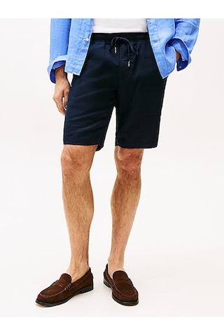 Tommy Hilfiger Harlem Po Lınen Short Erkek Mavi Şort - Mw0mw37804