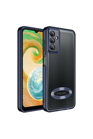 Zore Galaxy Uyumlu A14 Kılıf Kamera Korumalı Logo Gösteren Omega Kapak - Lacivert Lacivert