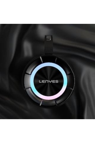 Lenyes S871 Rgb Işıklı Taşınabilir Su Geçirmez Tws Bluetooth Hoparlör Siyah
