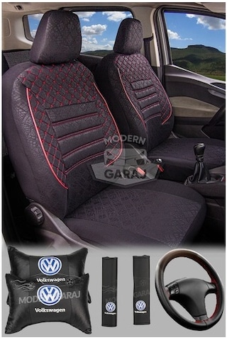 Volkswagen Bora Fitilli Koltuk Kılıfı Boyun Yastığı Kemer Konforu