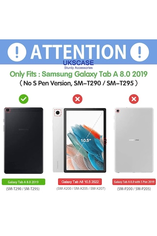 Samsung Uyumlu Galaxy Tab A 8.0'' 2019 T290 T295 Temperli Cam Ekran Koruyucu 2 Adet