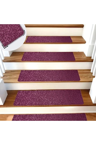 Tink Kaydırmaz Keçe Merdiven Matı 22x75 Cm 7 Adet Bordo