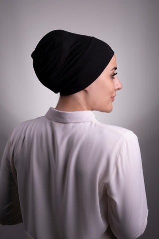 Siyah Pratik Hazır Geçmeli Iç Bone Viskon Kumaş Dikişsiz 3003_01 Siyah