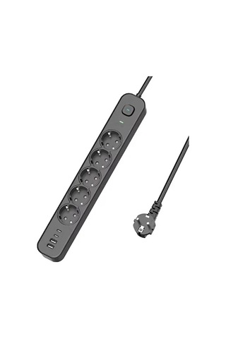 5 Prizli Akım Korumalı Uzatma Kablosu 2xusb-a + 2xusb-c 3680w - 2m Kablo 1