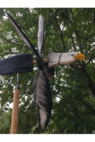 Kartal El Yapımı Ahşap Rüzgar Gülü Dış Mekan Dekoru