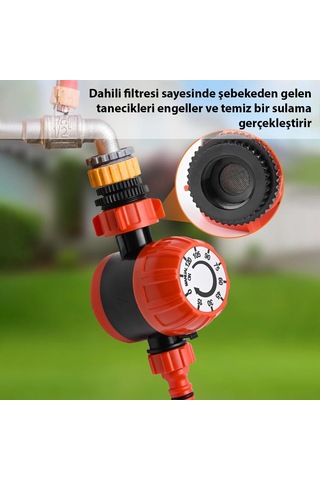 Mekanik Bahçe Sulama Zamanlayıcısı 120 Dakika Manuel Kontrol