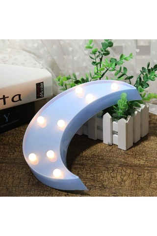 Dekoratif Led Ay Gece Lambası Mavi