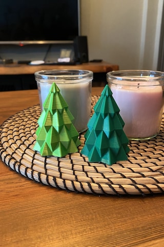 Kazanova Design Yılbaşı Çam Ağacı Masaüstü Süs 8 Cm Yeşil 2'li Set Dekoratif Hediyelik Diğer