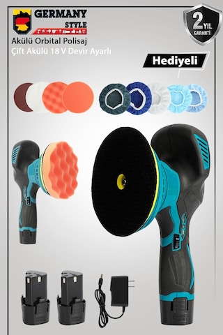 Grm9003 Çift Akülü Orbital 18v Lityum 2x Batarya 6 Devir Ayarlı