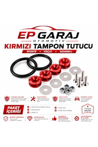 Universal Bütün Araçlara Uyumlu Kırmızı Tampon Tutucu Sportif Ve Dikkat Çekici Tasarım