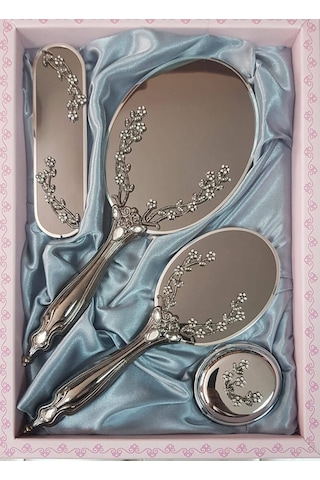 Ceyyiz Saraylı Silver Sarmaşık Ayna Fırça Tuvalet Tkm 101