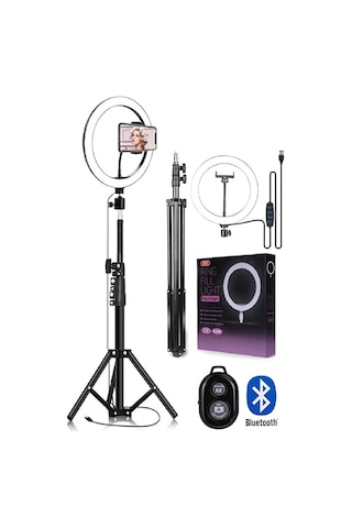 Bluetooth Kumandalı 10 Inç Ring Light Youtuber Selfie Işığı 2.1 M