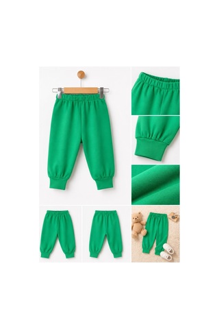 H&c Coolboy H&c %100 Pamuk Penye Bebek Tek Alt Pantalon 0-36 Ay Yeşil