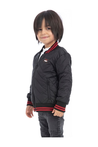 Erkek Çocuk Siyah Kolej Yaka Içi Astarlı Su Ve Rüzgar Geçirmez Fermuarlı Cep Mont Ceket Siyah