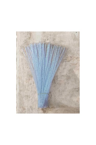 100 Adet Simli Beyaz Şönil, Çiçek Yapımına Uygun Tüylü Tel, 30 Cm 7-8 Mm
