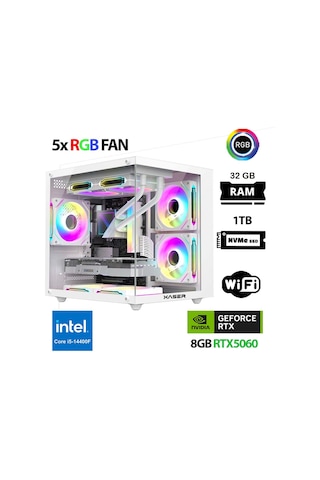 Xaser Cube X200 i5-14400F 32 GB 1 TB M.2 Nvme SSD 8 GB RTX5060 Free Dos Masaüstü Oyuncu Bilgisayarı