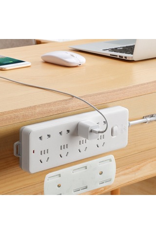 Mufunye Duvarlı Elektrikli Soket Tutucu - Yokuşsuz Montajlı, Ev İçin Konfor Ve Organize Edici - Gri Opp Paketli Gri