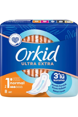 Orkid Ultra Extra Hijyenik Ped Normal 8'li 1 Beden