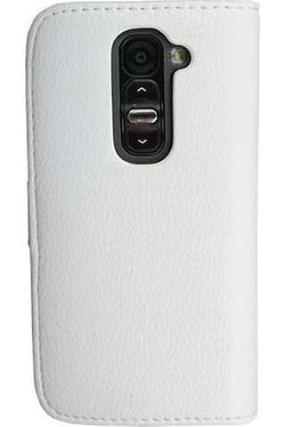 G2 Mini İle Uyumlu Yan Model Kartlıklı Deri Kılıf Beyaz Renk