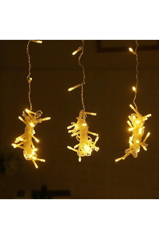 8 Fonksiyonlu 200 Led 10 Saçak Şerit Led 2x2 Perde İp Led Gün Işığı 5332 .