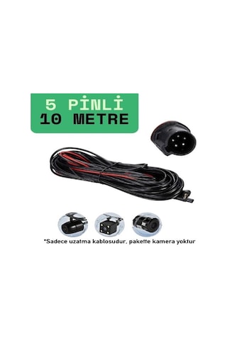 Araç Kamera Kablosu 5 Pin 2,5 mm 4 Boğum Araç Kamera Kablosu 10M