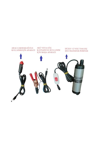 12 Volt Çakmaklık Ve Akü Maşalı Dalgıç Mazot Aktarma Sıvı Trans