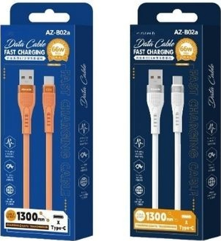 Pdateknoloji 66w Type-c Hızlı Şarj Ve Data Kablosu 1.3m Turuncu Az-b02a 1 Adet