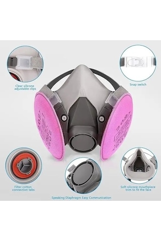 Trendooze 6200 İle 2097 Gaz Maskesi - Formaldehit Ve Sprey Boya Filtreli