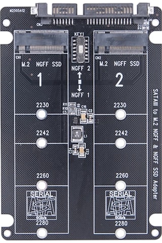 Xurunkeji Çift Ngff - Sata Adaptörü 2 Port M.2 Sata Ssd B Anahtarı 2230 2242 2260 2280 M2 Ssd İçin Sata3.0 6gbps Dönüştürücü Pc İçin