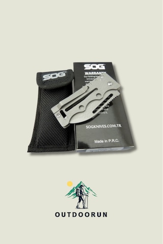 Cüzdanda Taşınabilir Metal İnce Sog Paslanmaz Yaprak Kamp Çakı 14,5 Cm Açık Gri