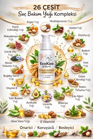 Ecokoa Naturals Saç Ve Saç Derisi Onarım Bakım Yağı 100 Ml