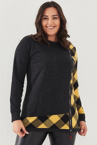 Lady Majestic Kadın Büyük Beden Sweatshirt Sarı