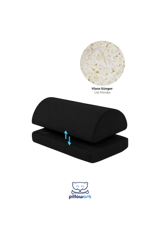 Visco Ayak Destek Minderi Ergonomik Yükseltici Ayak Ve Bacak Dinlendirme Minderi Siyah